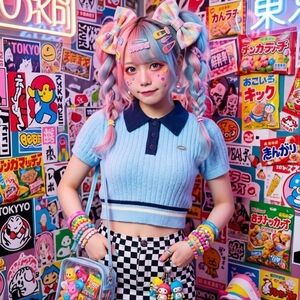 Chuu Cropped Sweater Short Sleeve Size S